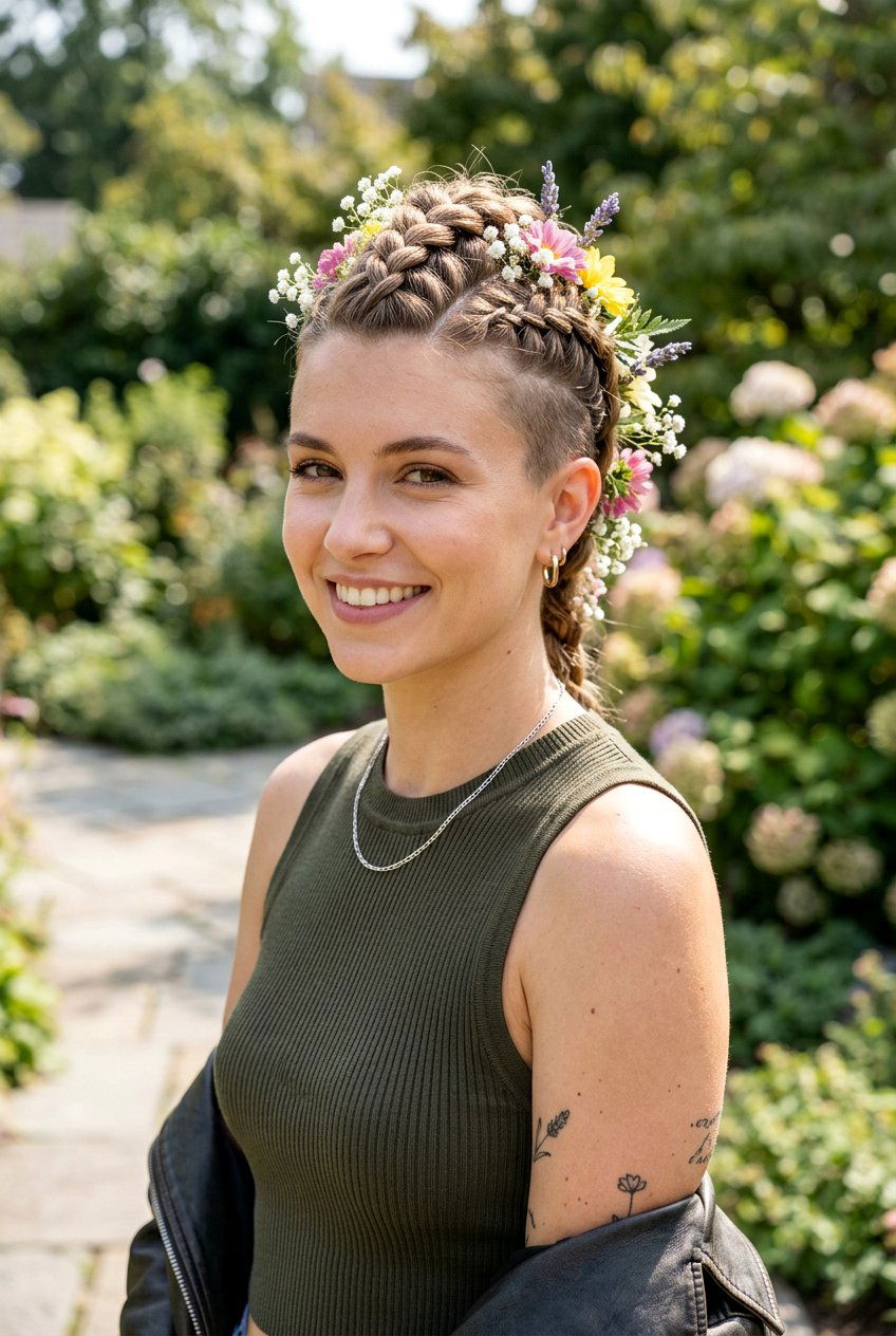 Floral Braid Mohawk - 20 floral braid hairstyle - 20 floral braid hairstyle