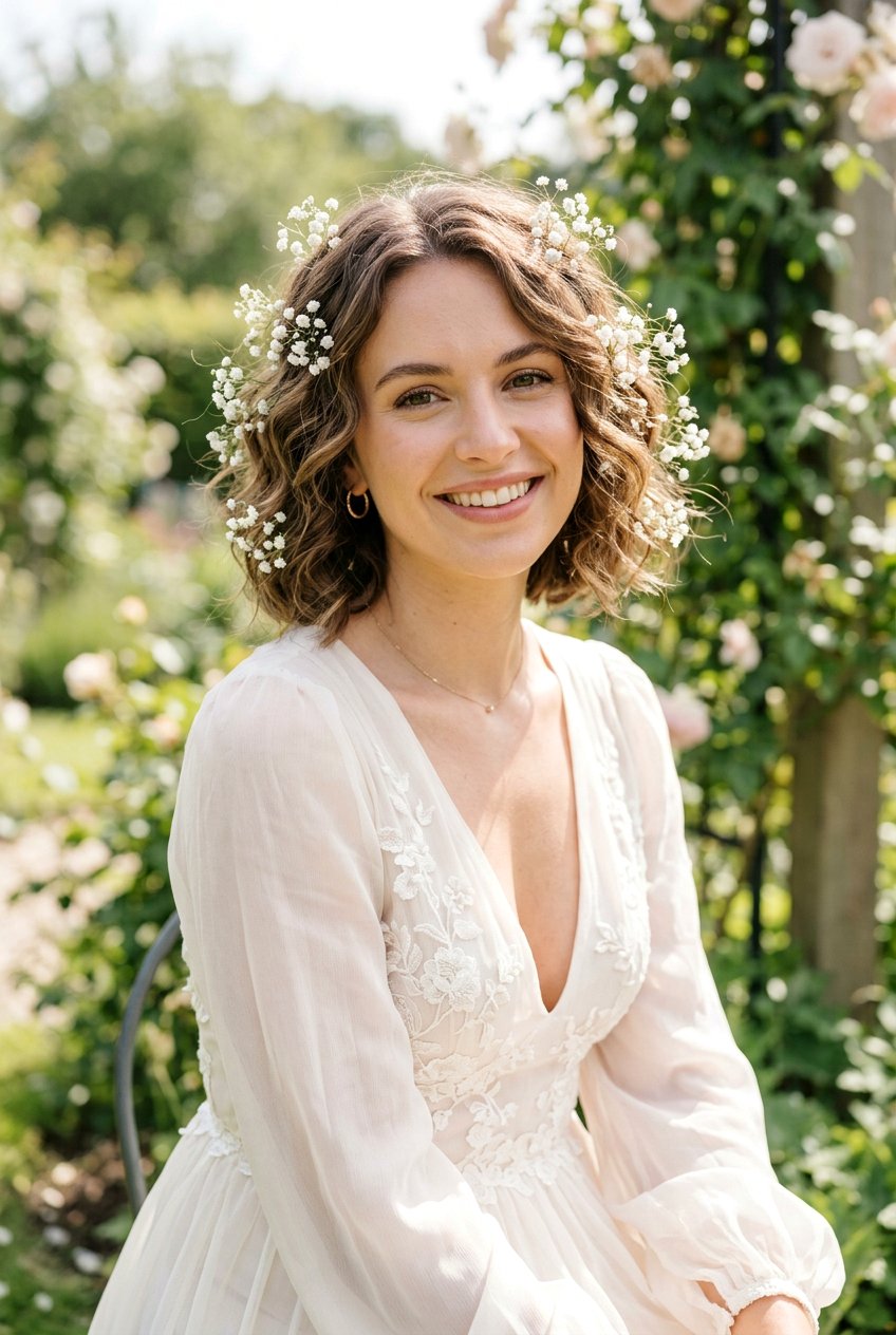 Floral Crown Bob - 20 prom hairstyle for short bob hair - 20 prom hairstyle for short bob hair