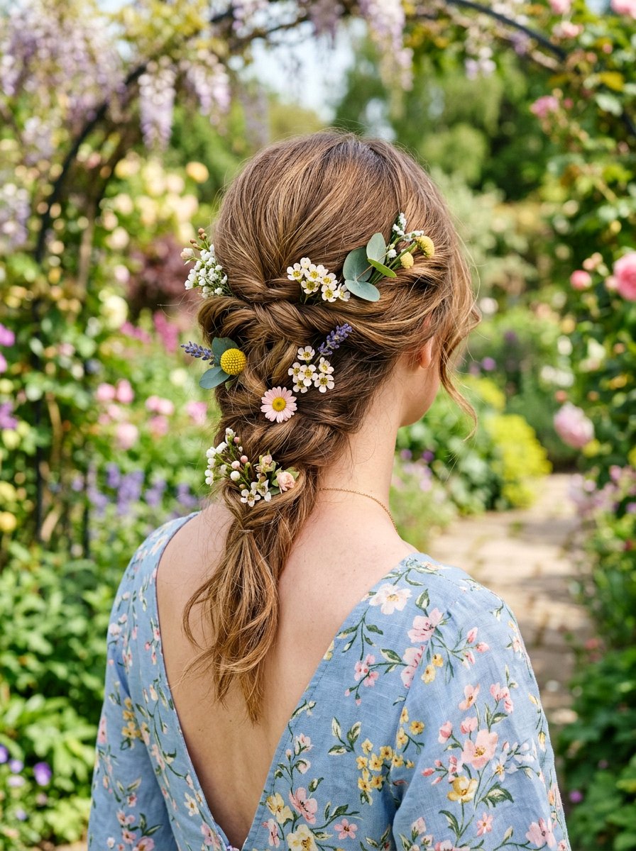 Floral Half Up Twist - 20 date night hairstyle with half up twist - 20 date night hairstyle with half up twist