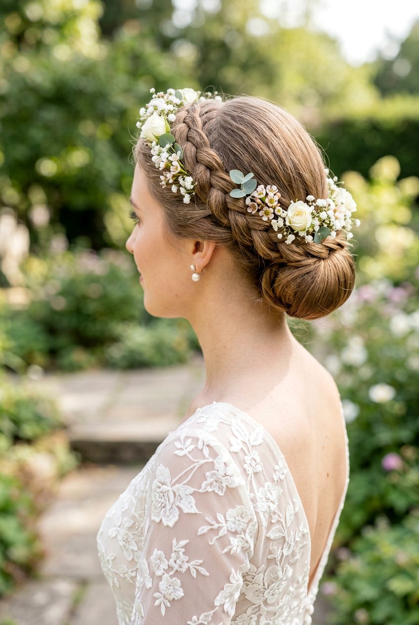 Flower Crown Braid Bun - 20 flower crown braid hairstyle - 20 flower crown braid hairstyle