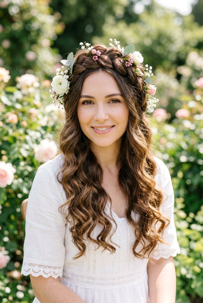 Flower Crown Braid For Long Hair - 20 flower crown braid hairstyle - 20 flower crown braid hairstyle