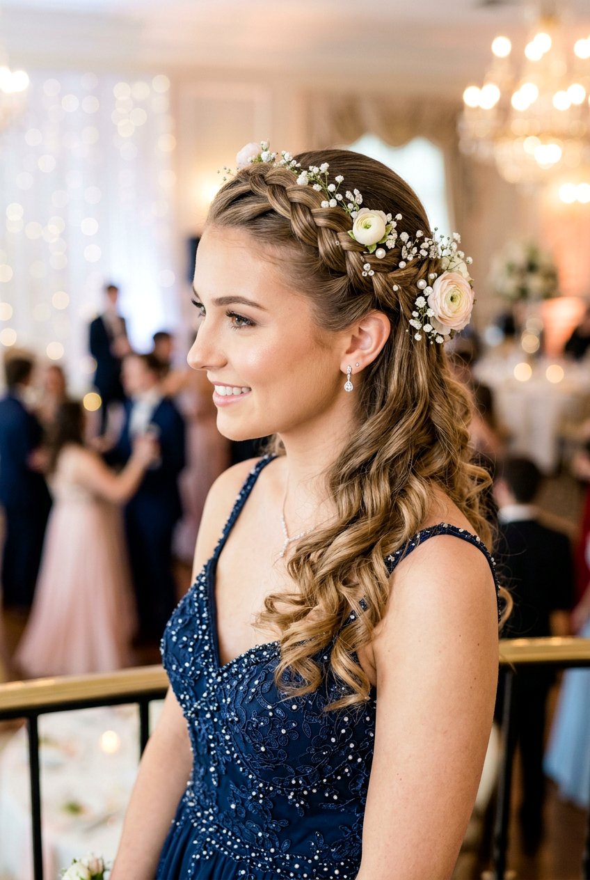 Flower Crown Braid For Prom - 20 flower crown braid hairstyle - 20 flower crown braid hairstyle