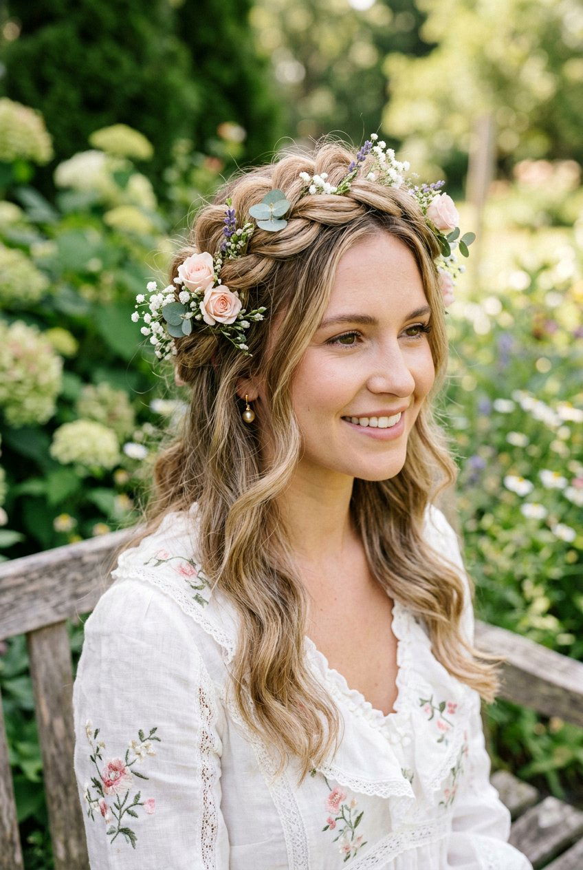 Flower Crown Braid For Thin Hair - 20 flower crown braid hairstyle - 20 flower crown braid hairstyle
