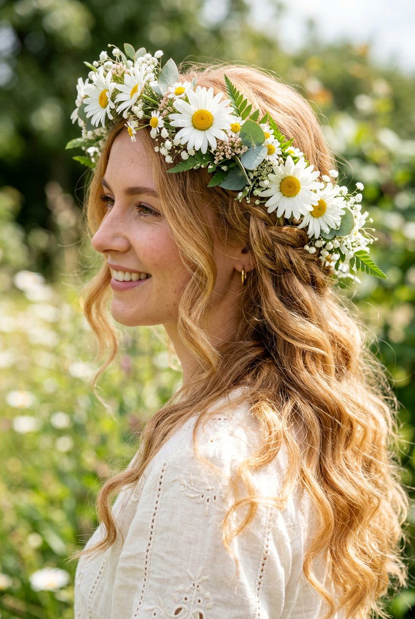 Flower Crown Hairstyle - 20 boho hairstyles for long hair - 20 boho hairstyles for long hair