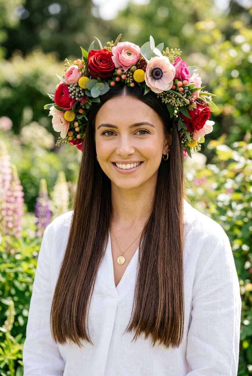 Flower Crown With Straight Hair - 20 flower crown hairstyles - 20 flower crown hairstyles