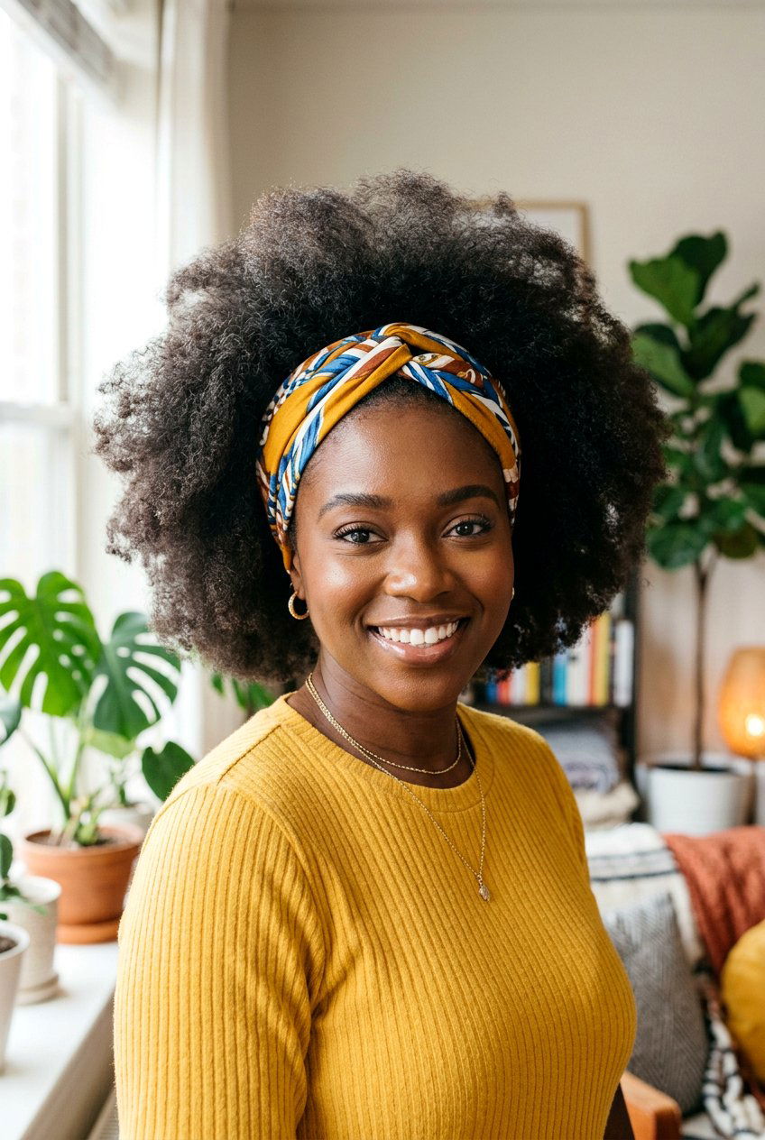 Fluffy Blowout with Headband - 20 no braid hairstyles - 20 no braid hairstyles