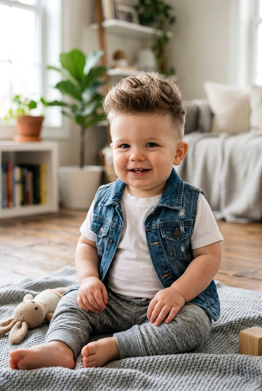 Fluffy Faux Hawk Fade - 20 baby boy fluffy haircut - 20 baby boy fluffy haircut