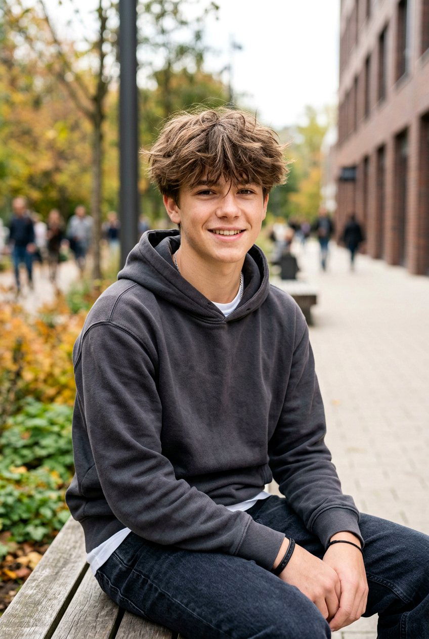 Fluffy Haircut With Textured Bangs - 20 fluffy haircut for teenage boys - 20 fluffy haircut for teenage boys