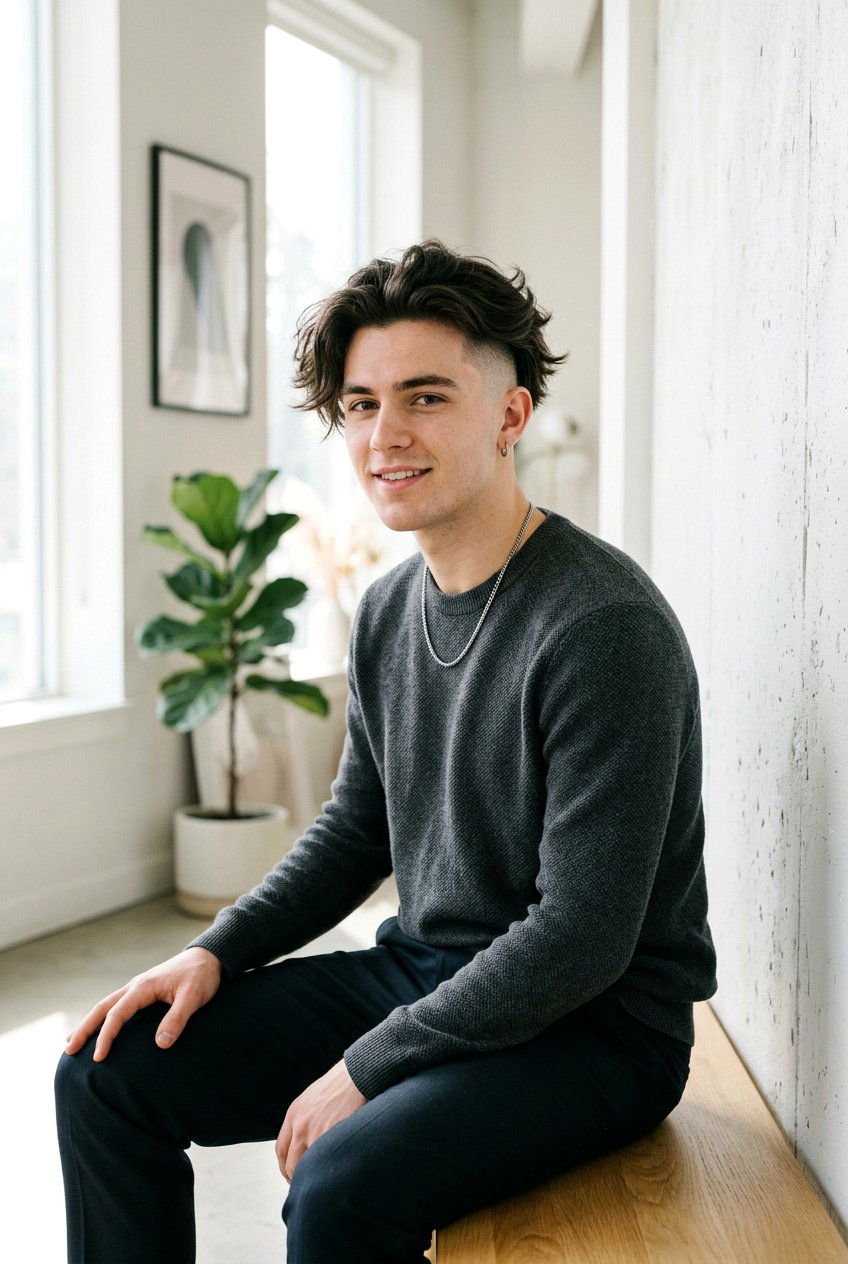 Fluffy Middle Part with Undercut - 20 boys fluffy middle part haircut - 20 boys fluffy middle part haircut