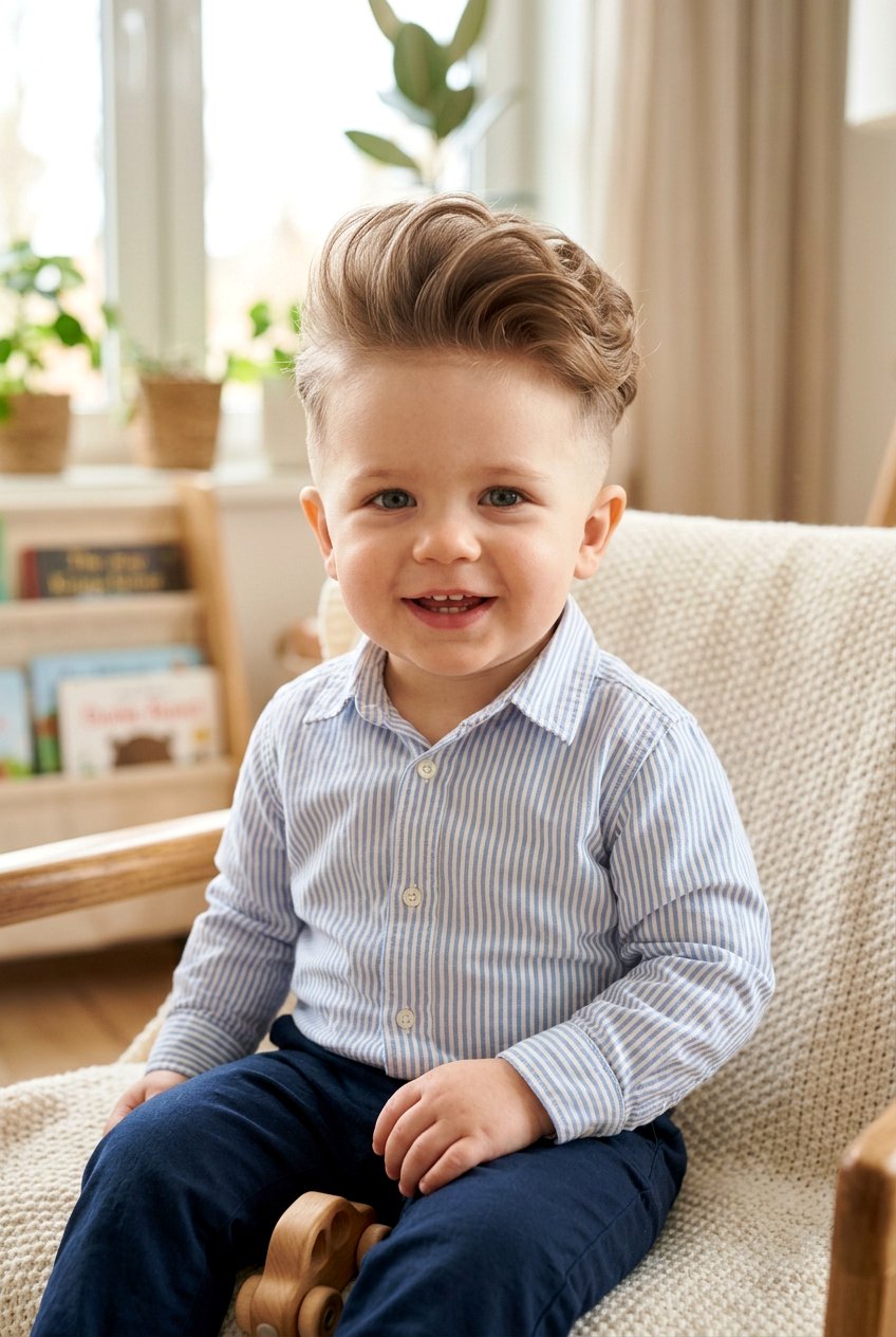 Fluffy Pompadour Fade - 20 baby boy fluffy haircut - 20 baby boy fluffy haircut
