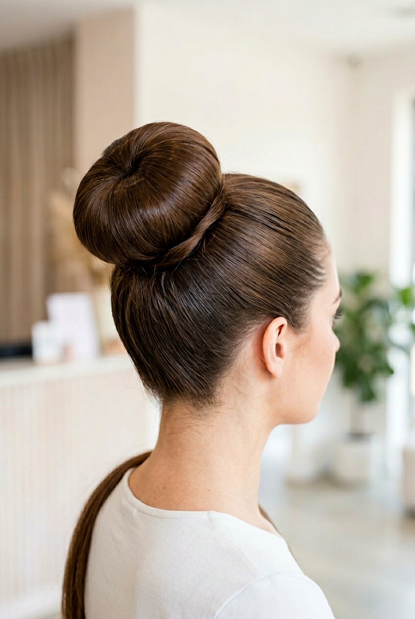 Folded Sock Bun - 20 easy overnight hairstyles for long hair - 20 easy overnight hairstyles for long hair