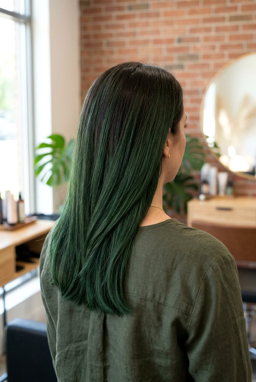 Forest Green Balayage On Medium Dark Hair - 20 forest green balayage on dark hair - 20 forest green balayage on dark hair