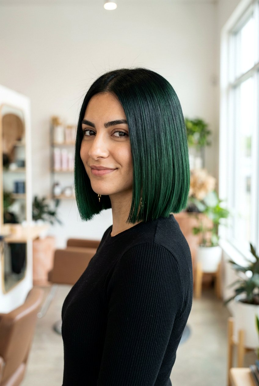 Forest Green Balayage On Short Dark Hair - 20 forest green balayage on dark hair - 20 forest green balayage on dark hair