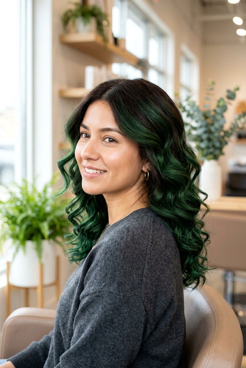 20 Stunning Forest Green Balayage On Dark Hair Ideas for You