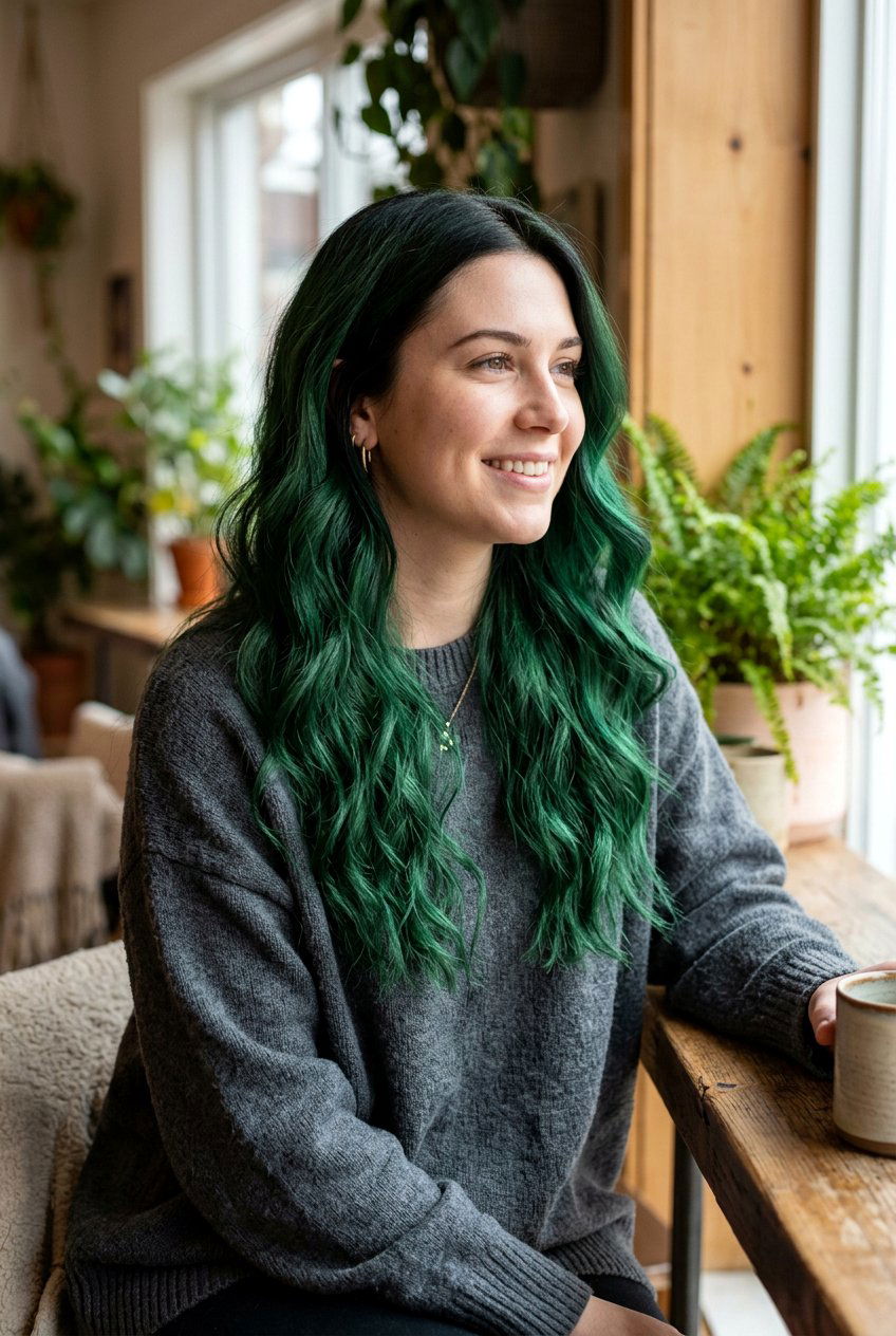 Forest Green Shadow Root - 20 forest green hair color - 20 forest green hair color