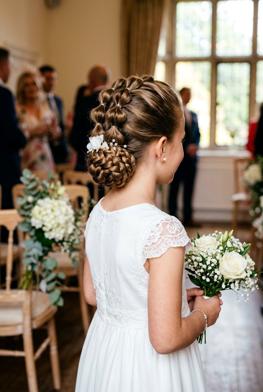 Formal Bubble Braid Updo - 20 bubble braid for little girls - 20 bubble braid for little girls