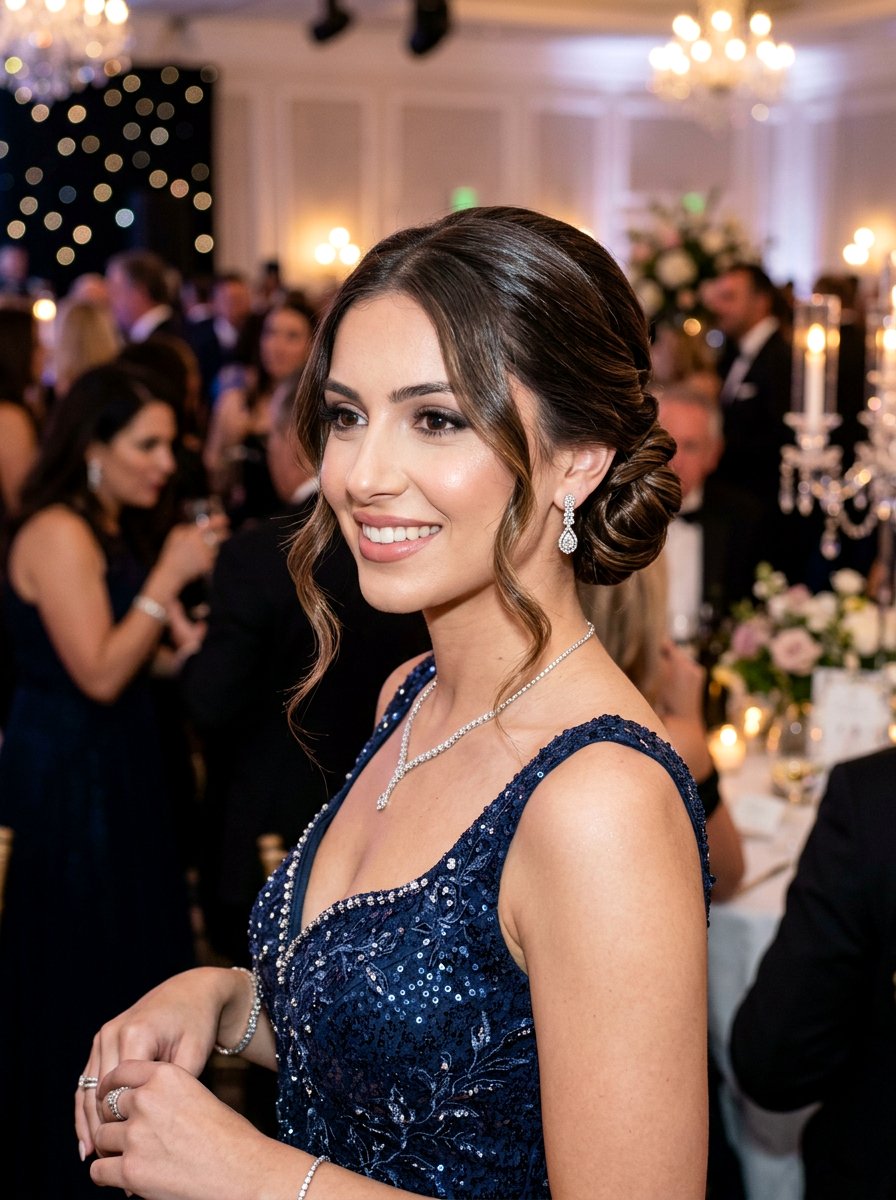 Formal Party Bun With Face Framing Tendrils - 20 party bun with face framing pieces - 20 party bun with face framing pieces