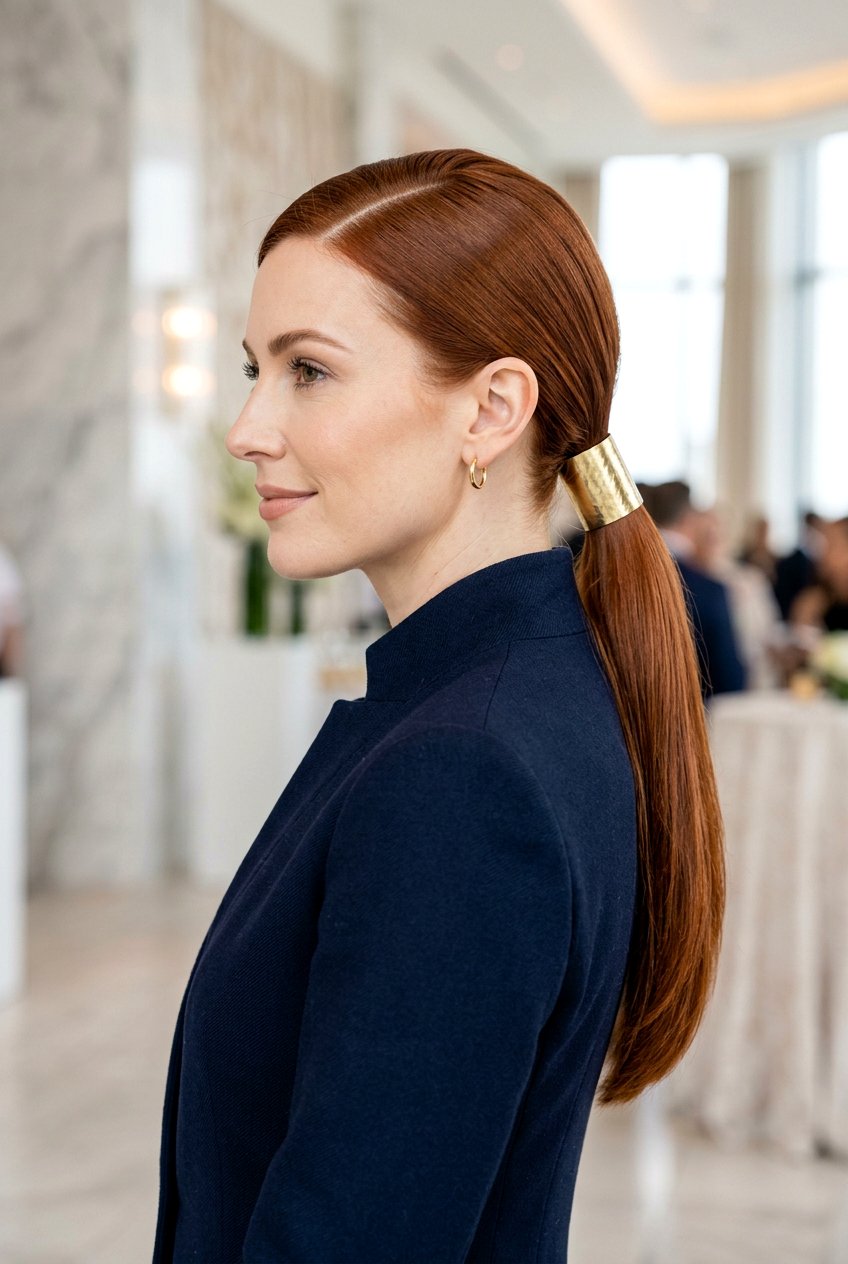 Formal Side Part Ponytail - 20 professional ponytail with side part - 20 professional ponytail with side part