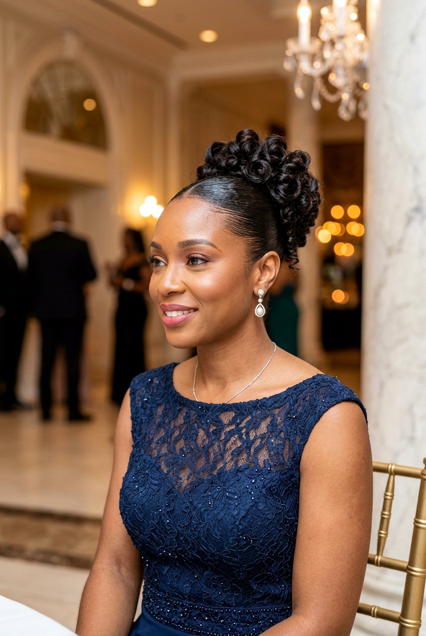 Formal Slick Back Curly Bun For Events - 20 slick back bun for curly hair - 20 slick back bun for curly hair