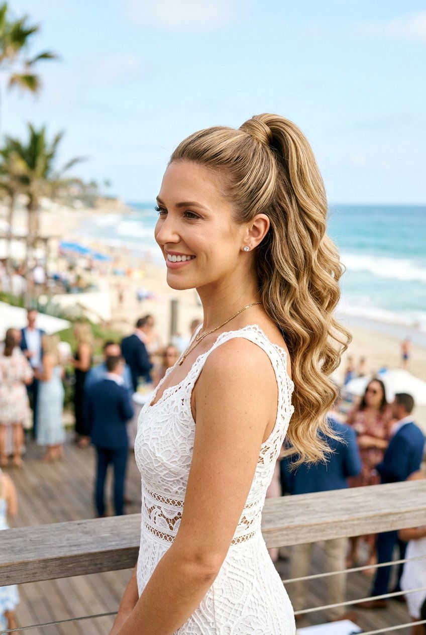 Formal beach waves ponytail - 20 beach waves ponytail hairstyle - 20 beach waves ponytail hairstyle