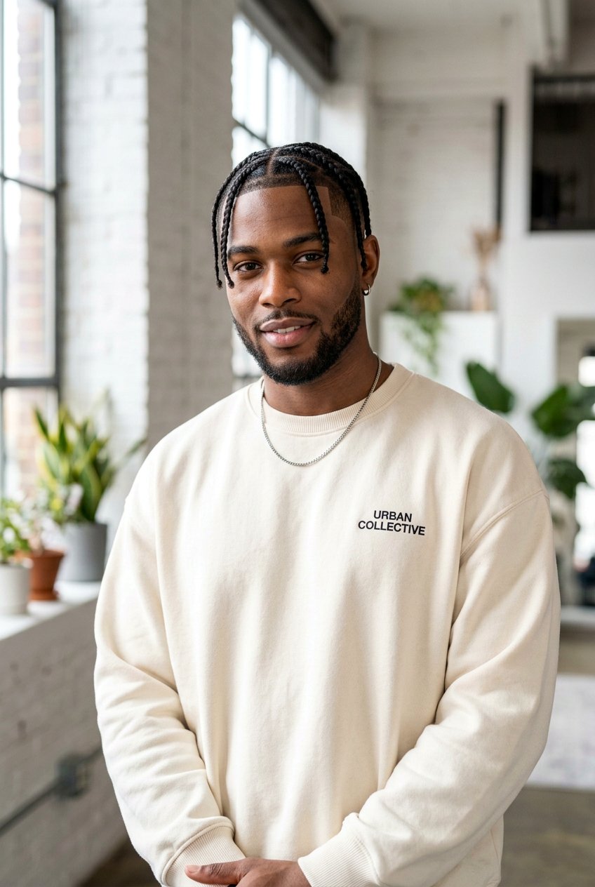 Forward Braided Cornrows With Temp Taper - 20 cornrows with taper for men - 20 cornrows with taper for men