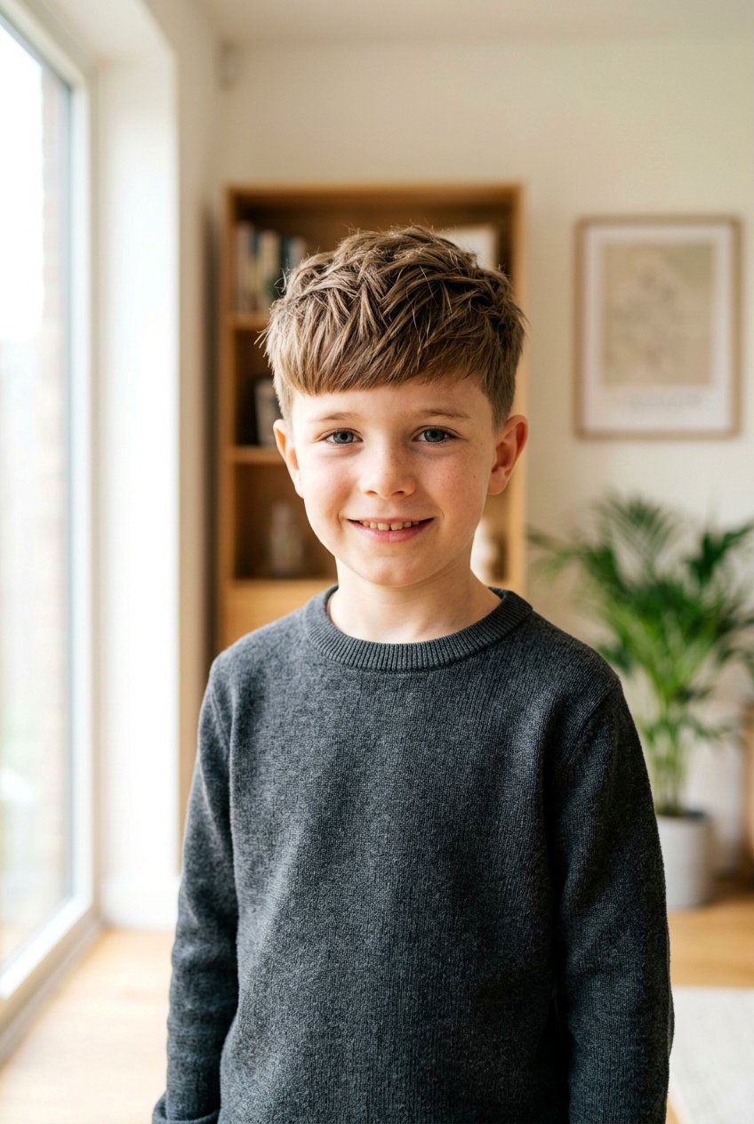 Forward Brushed Crop - 20 first haircut ideas for boys - 20 first haircut ideas for boys