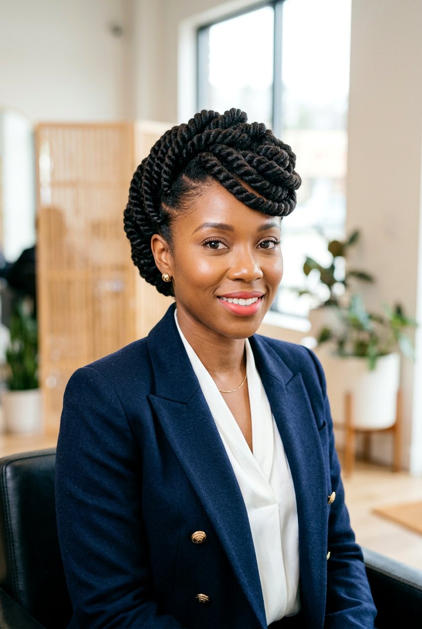 Forward Focused Twisted Updo - 20 natural hair updo with twists - 20 natural hair updo with twists