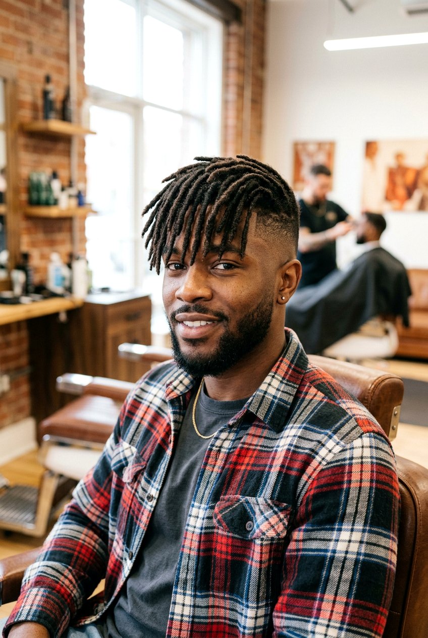 Forward Swept Dreads With Fade - 20 short dreads with fade for men - 20 short dreads with fade for men