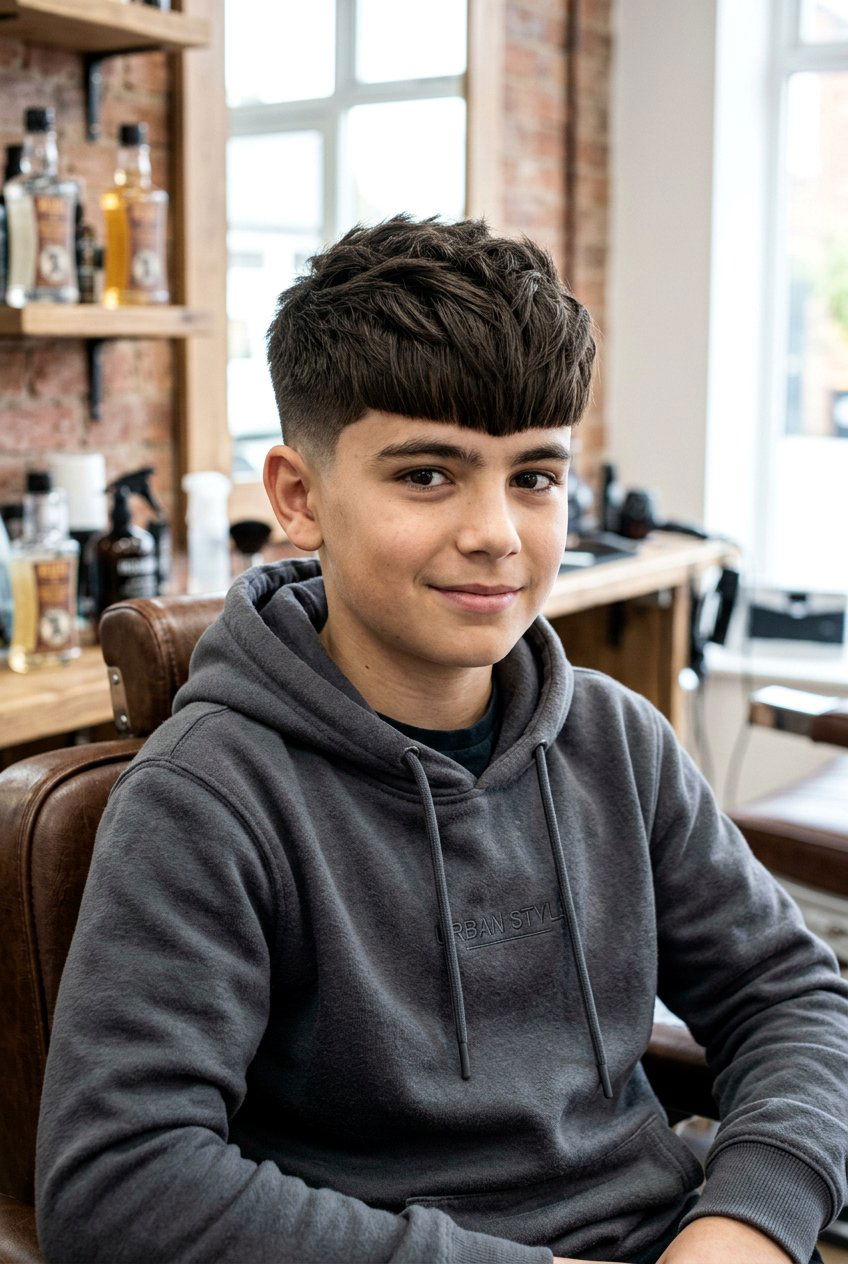 Forward Swept Fringe - 20 boys haircut for cowlick - 20 boys haircut for cowlick