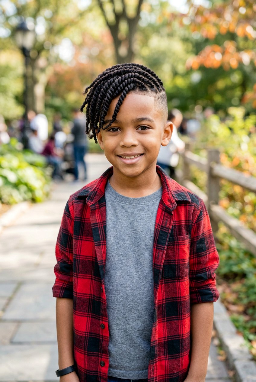 Forward Swept Twists with Undercut - 20 boys twists with curly top - 20 boys twists with curly top