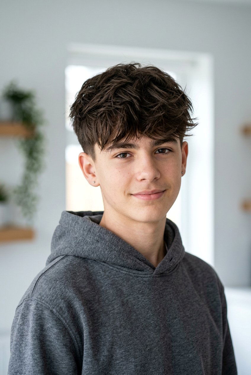 Forward swept textured fringe - 20 textured fringe for teenage boys - 20 textured fringe for teenage boys