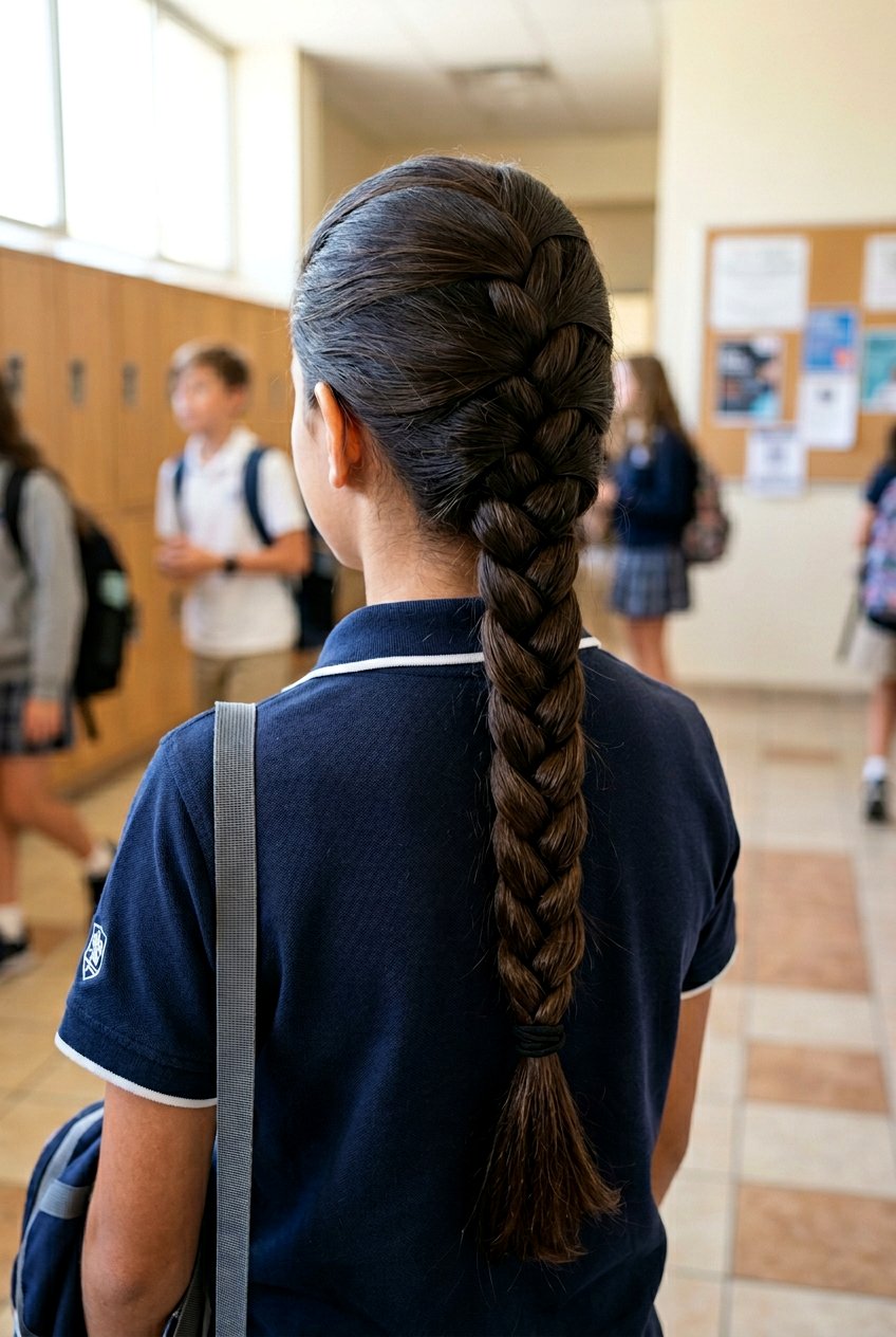 Four Strand Braid - 20 simple braid for school girls - 20 simple braid for school girls