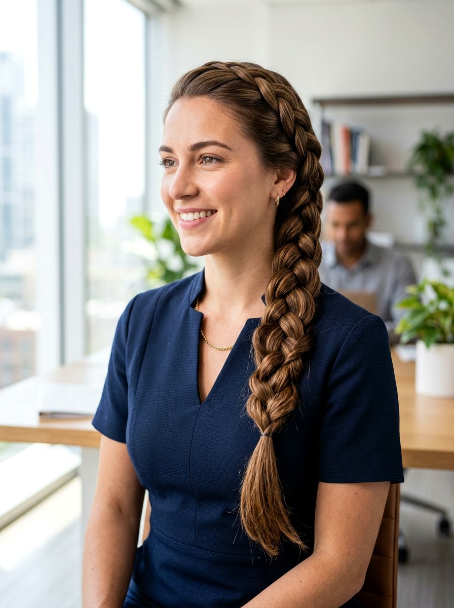 Four Strand Braid - 20 work appropriate braid hairstyle - 20 work appropriate braid hairstyle