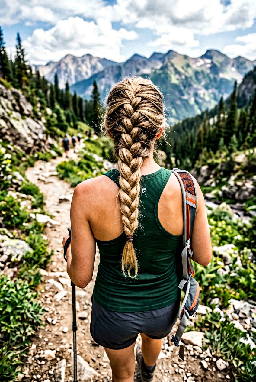 Four Strand Braid Hiking Hairstyle - 20 hiking braid hairstyles - 20 hiking braid hairstyles