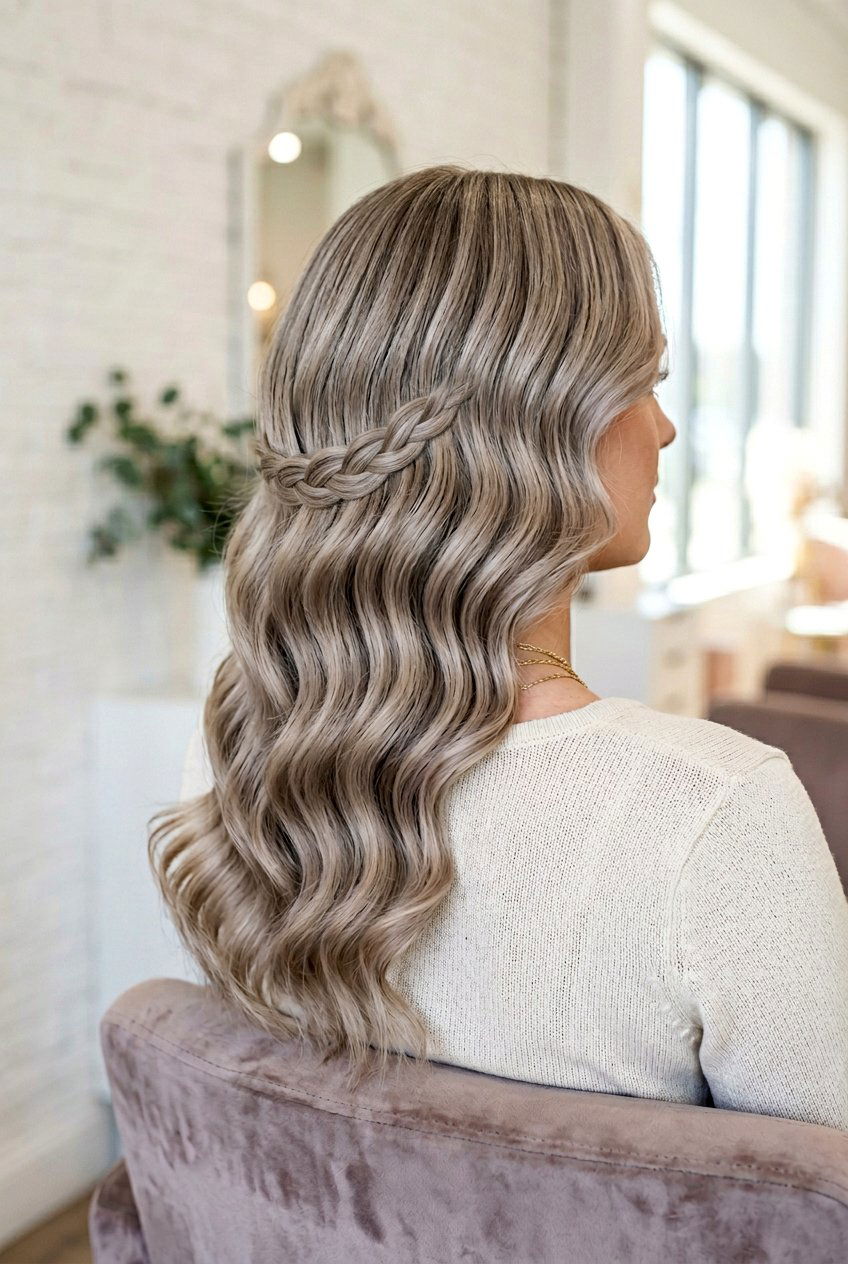 Four Strand Braid Waves - 20 overnight braid curls for medium hair - 20 overnight braid curls for medium hair