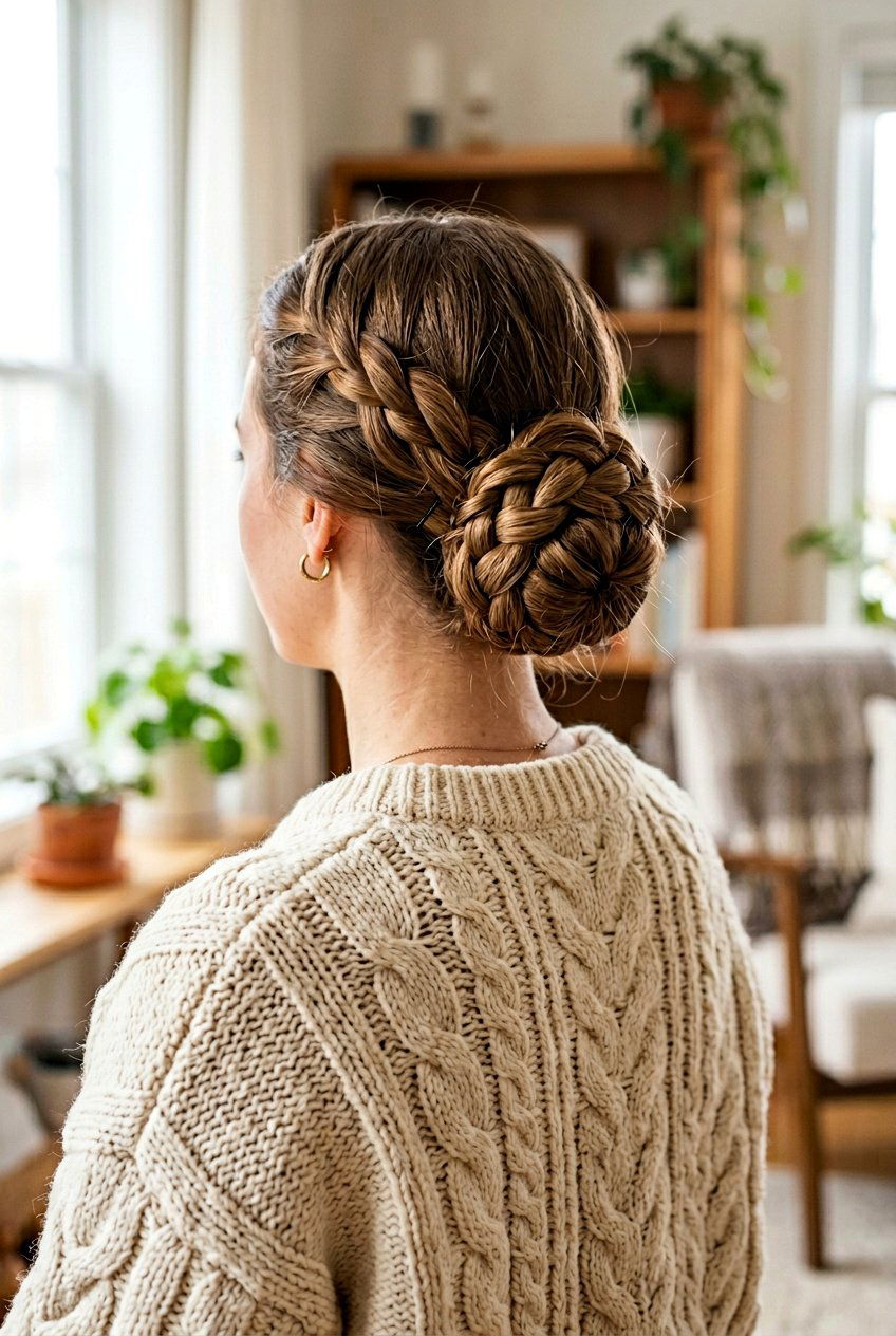 Four Strand Braided Bun - 20 braided bun for office women - 20 braided bun for office women