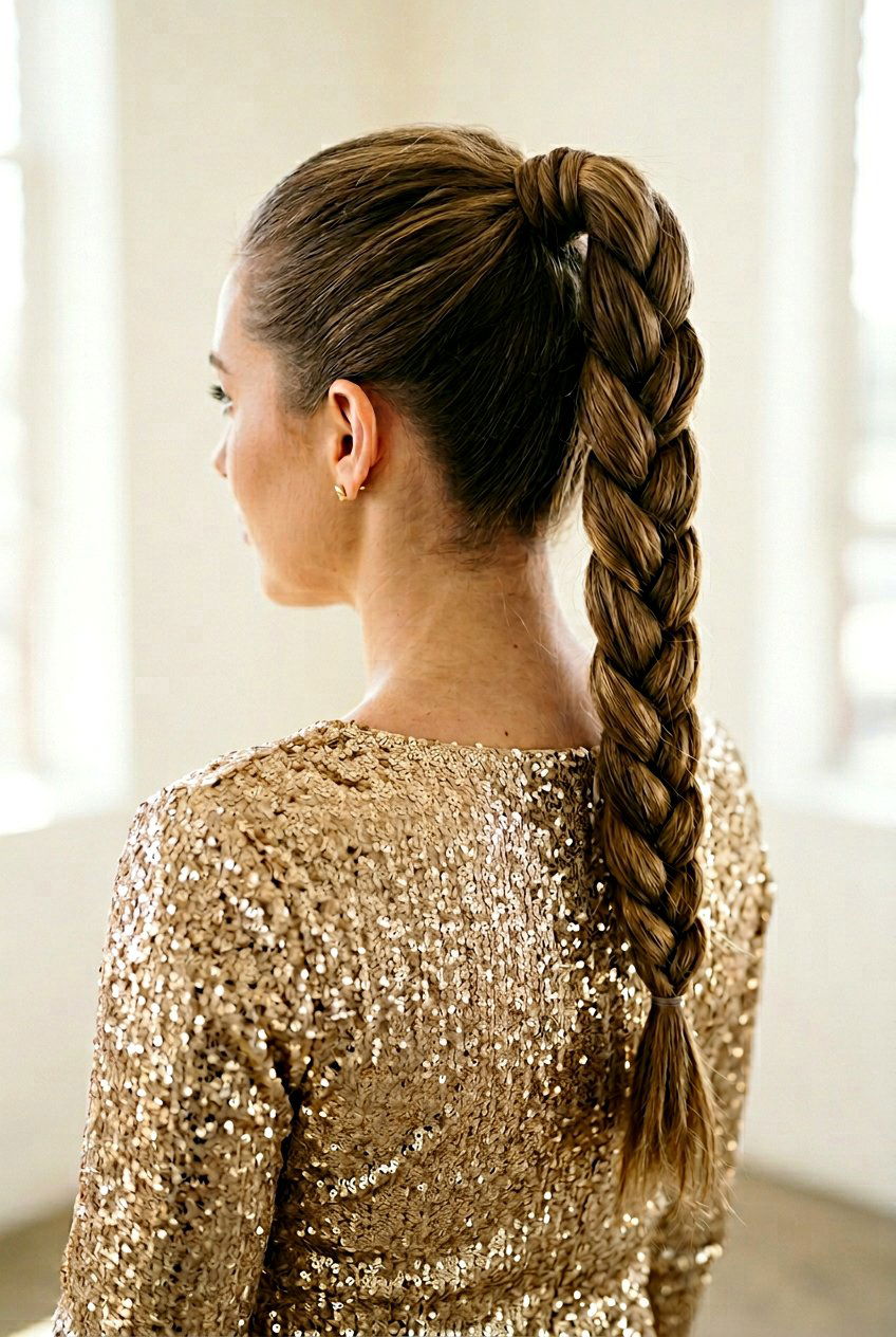 Four Strand Braided Ponytail - 20 braided ponytail for wedding guest - 20 braided ponytail for wedding guest
