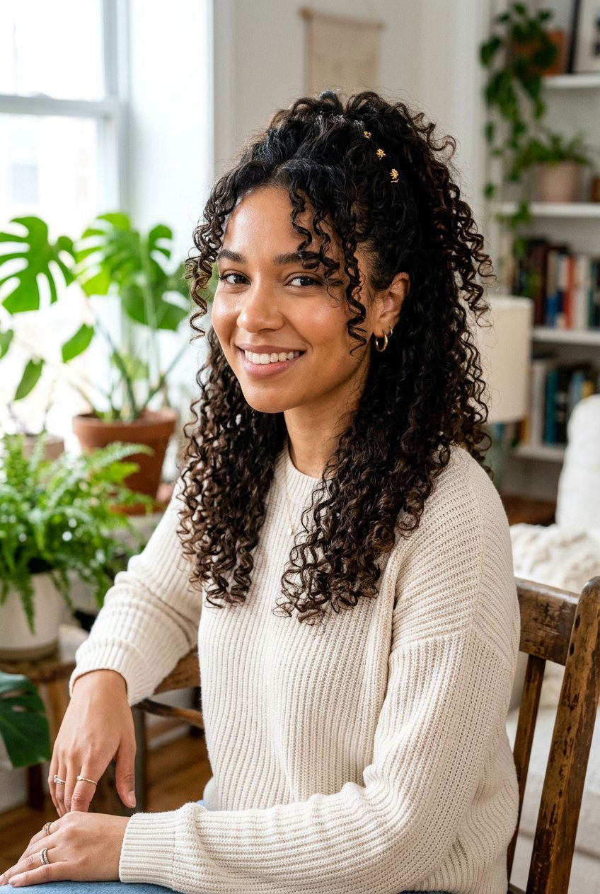 Fourth Day Curly Half Up - 20 fourth day curly refresh styles - 20 fourth day curly refresh styles