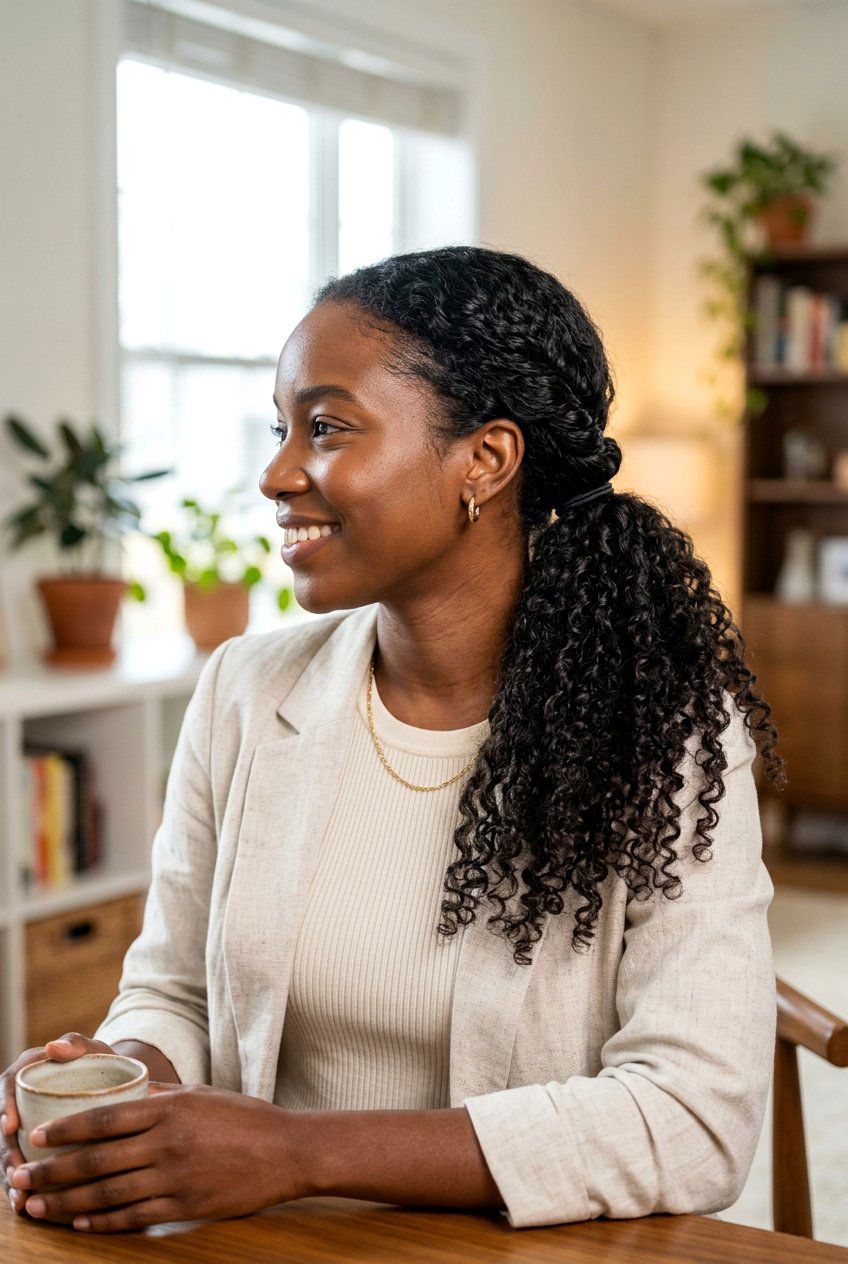 Fourth Day Curly Low Twisted Ponytail - 20 fourth day curly refresh styles - 20 fourth day curly refresh styles