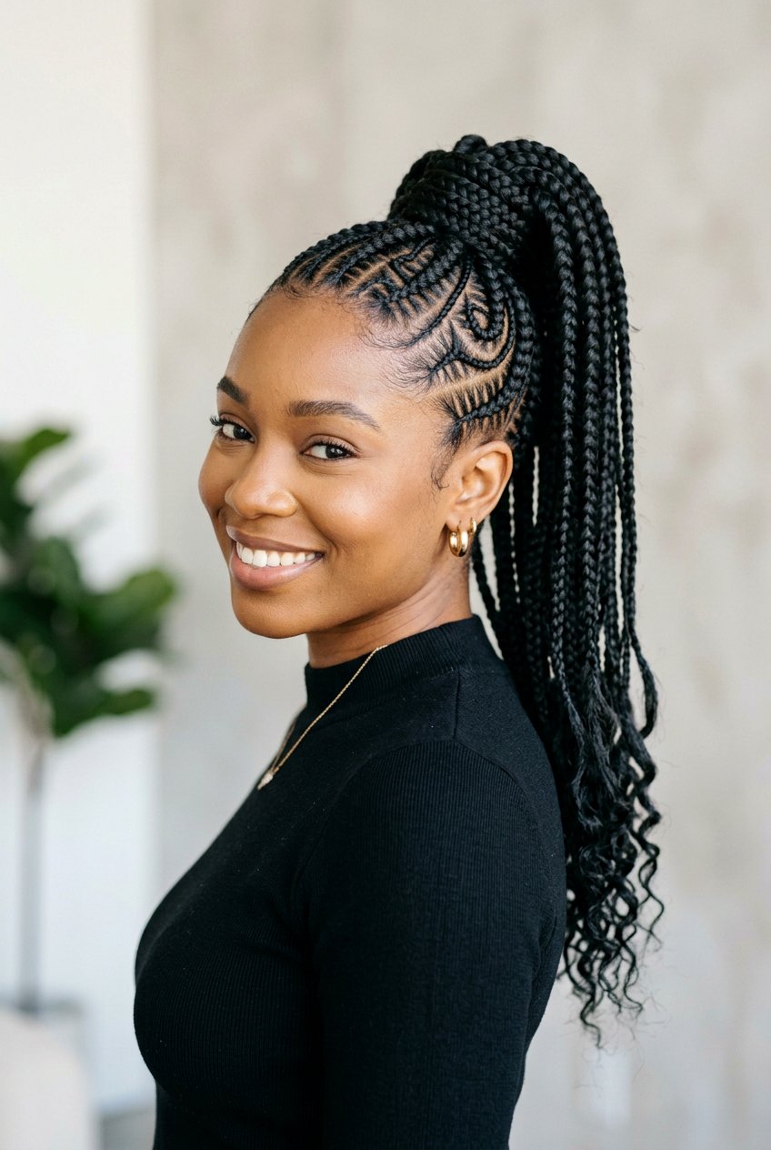 Freestyle Stitch Braids Ponytail - 20 stitch braids with ponytail - 20 stitch braids with ponytail