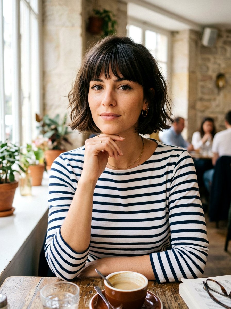 French Bob Cut - 20 short natural haircut for thick hair - 20 short natural haircut for thick hair