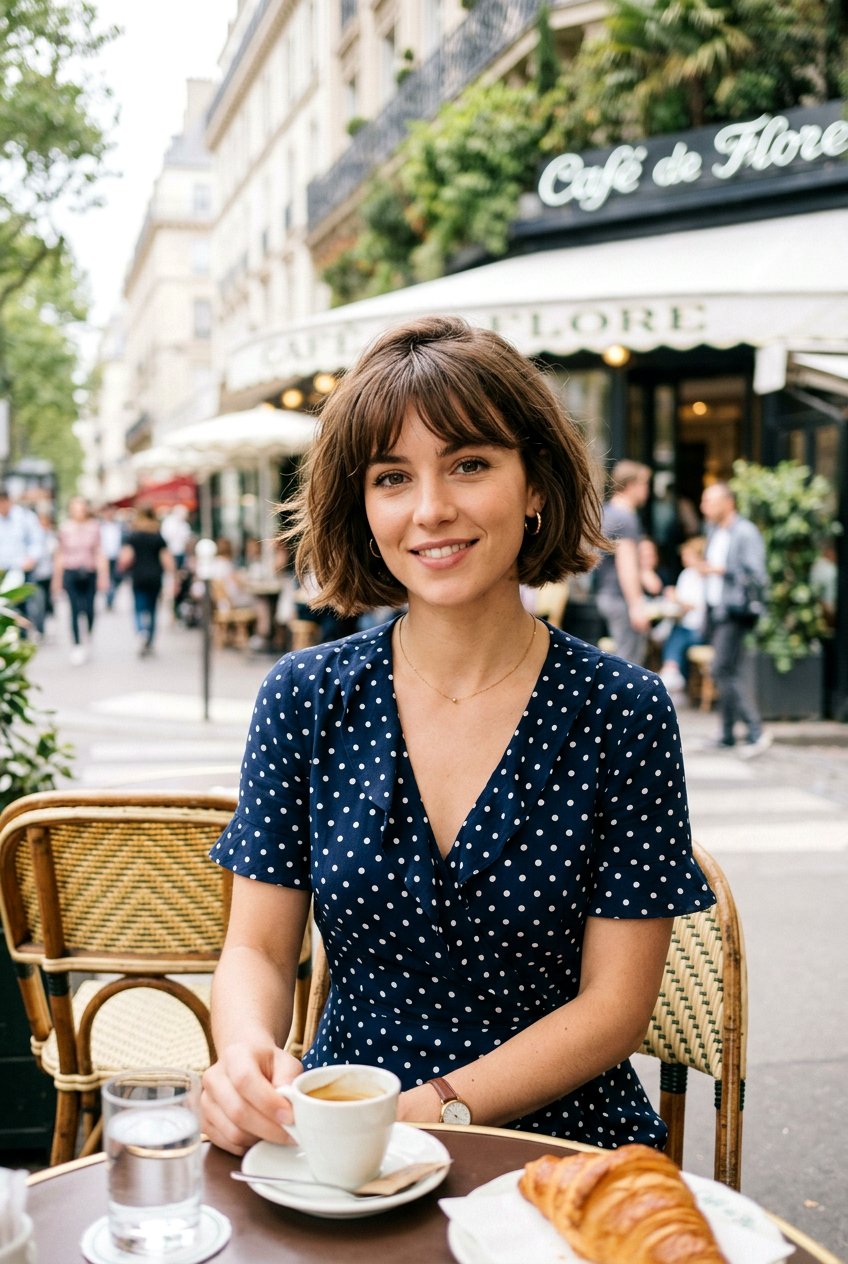 French Bob With Bangs - 20 bridesmaid hairstyles for short bob hair - 20 bridesmaid hairstyles for short bob hair