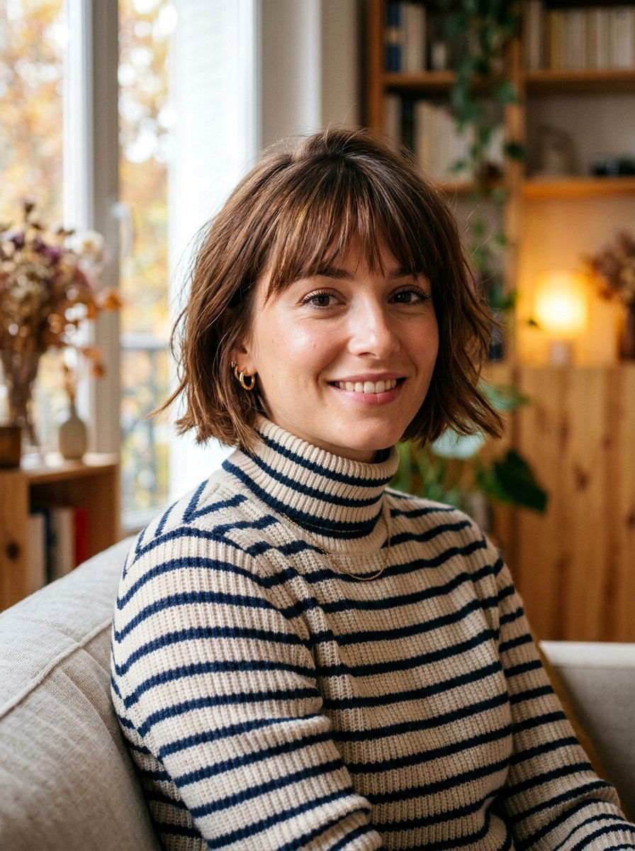 French Bob With Bangs - 20 trendy haircut for fine hair 2026 - 20 trendy haircut for fine hair 2026