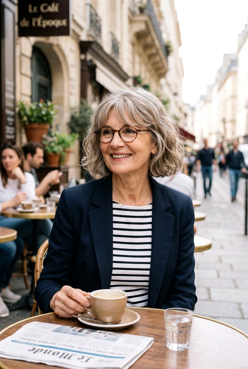 French Bob With Curtain Bangs - 20 classy bob for older women with glasses - 20 classy bob for older women with glasses