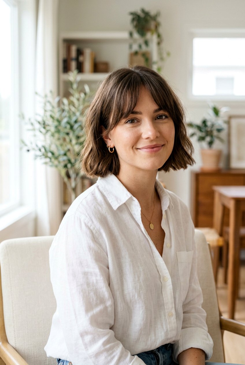 French Bob With Curtain Fringe - 20 french bob with fringe - 20 french bob with fringe