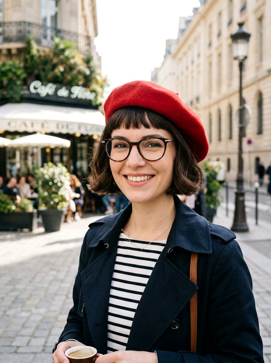 French Bob With Glasses - 20 short hairstyles for women with glasses and thin hair - 20 short hairstyles for women with glasses and thin hair