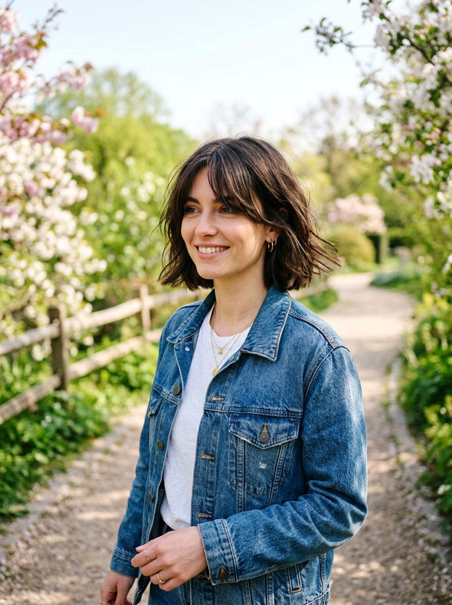 French Bob With Long Curtain Fringe - 20 french bob with curtain fringe - 20 french bob with curtain fringe