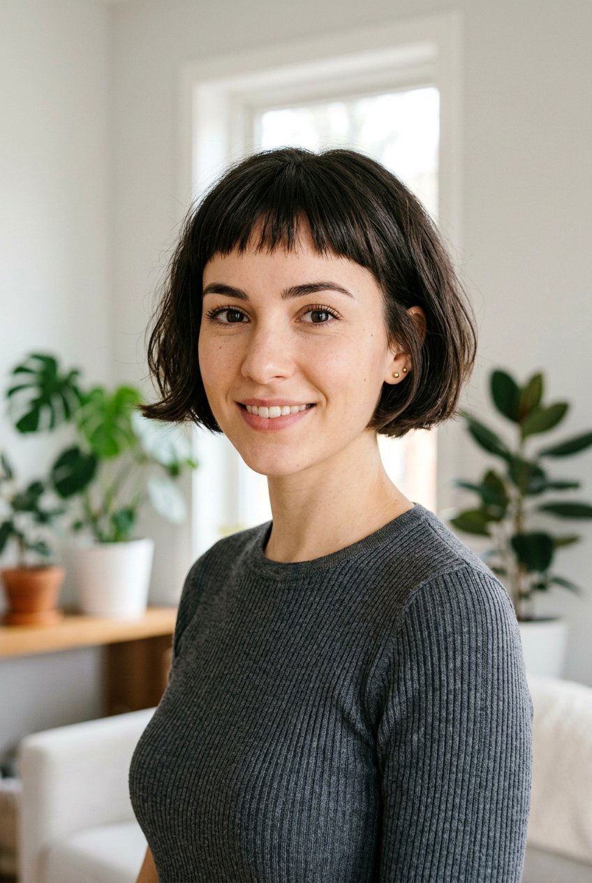 French Bob With Micro Fringe - 20 french bob with fringe - 20 french bob with fringe