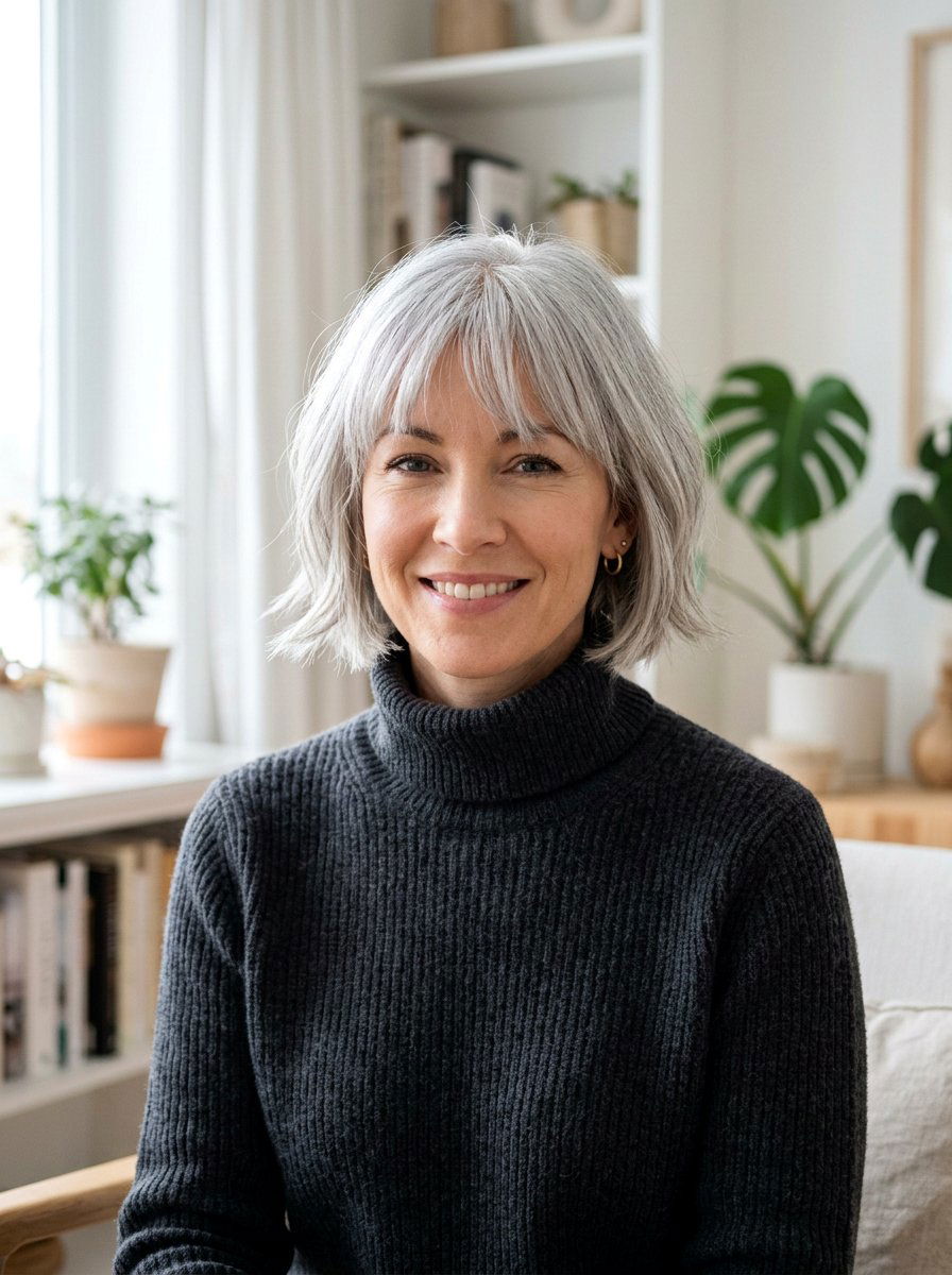 French Bob With Silver Hair - 20 older women hairstyle ideas for gray hair - 20 older women hairstyle ideas for gray hair