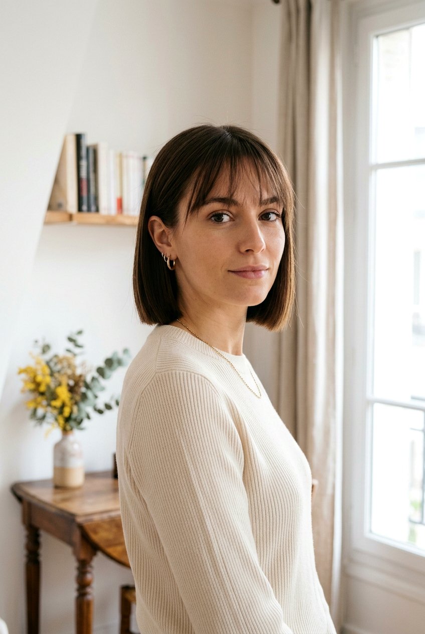 French Bob with Wispy Bangs - 20 hairstyles for small forehead - 20 hairstyles for small forehead